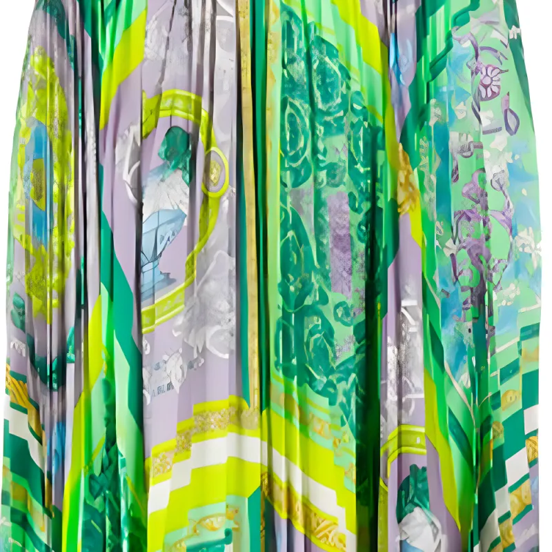 VERSACE Casual Long Skirts Women's Green-4