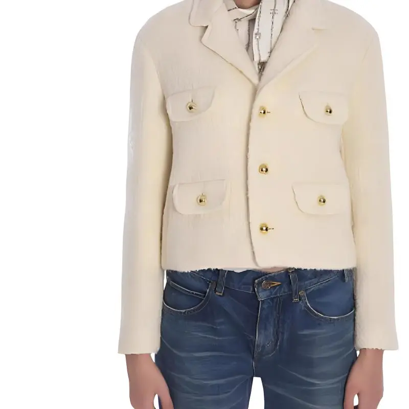 CELINE Chasseur Jacket In Mohair Wool Tweed-4