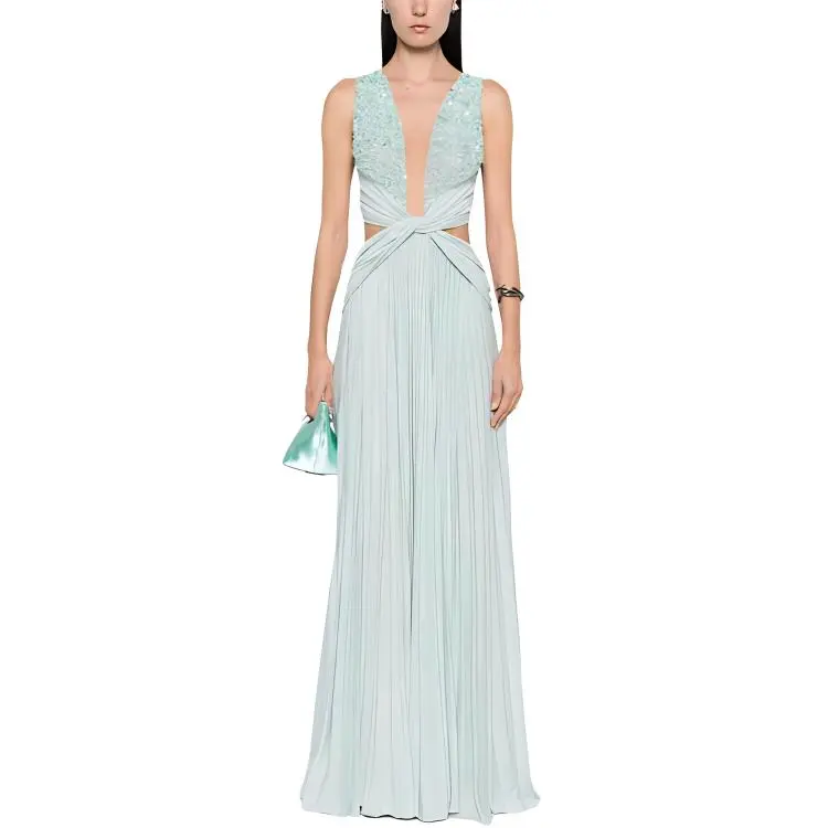 Elisabetta Franchi SS24 Sleeveless Dress Women's Aqua Green-1