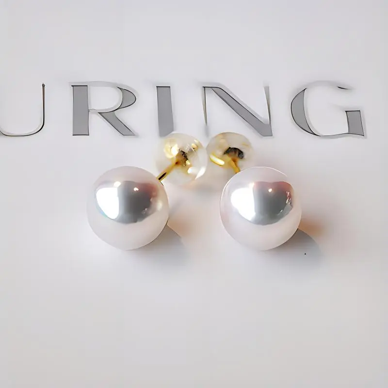 ZHOUBAIFU Pearl Stud Earrings Unisex-3