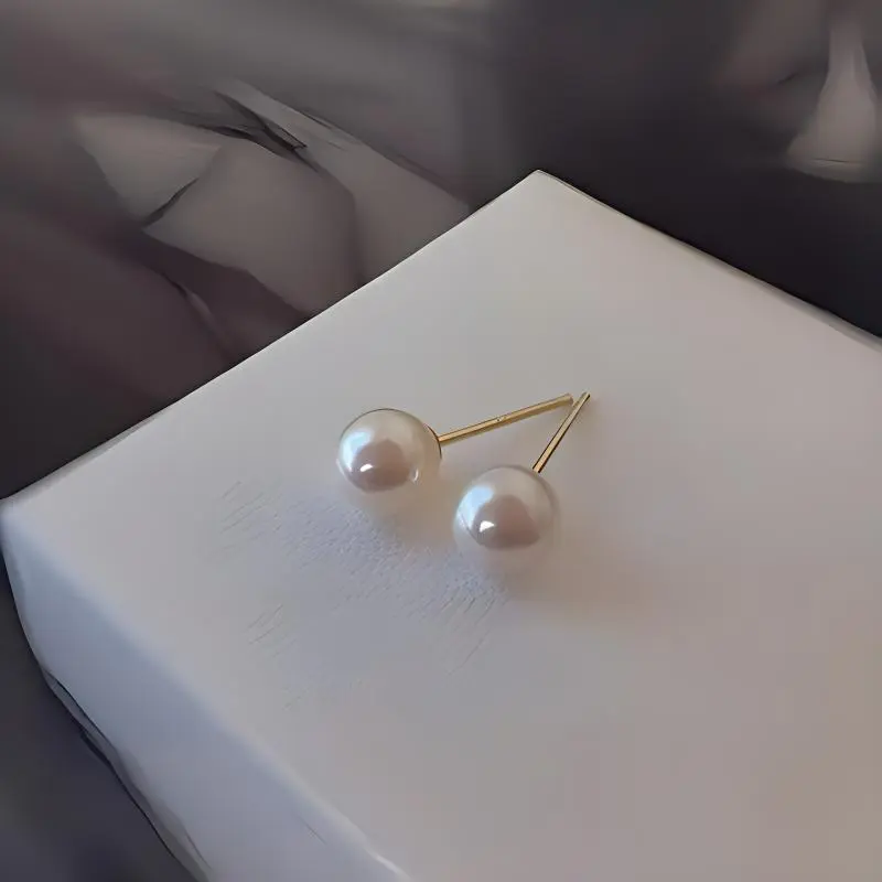 ZHOUBAIFU Pearl Stud Earrings Unisex-1