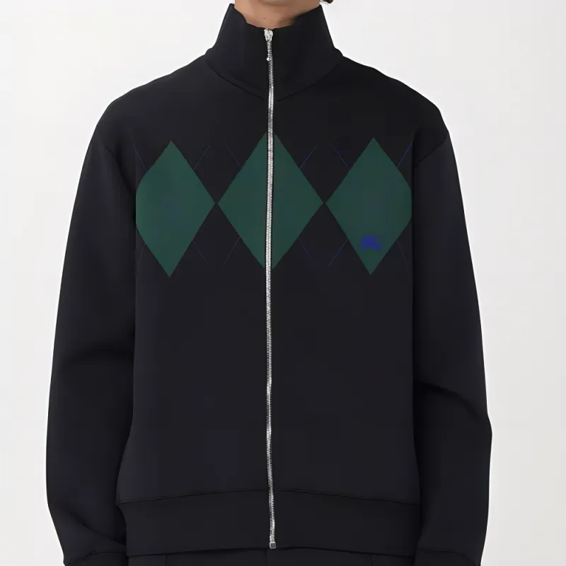 Burberry EKD Embroidered High Neck Knit Jacket-2