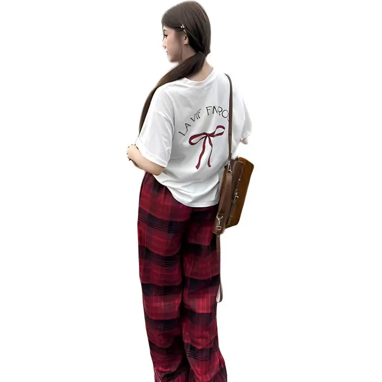 BEAR UNION Casual Pants Unisex Red-2