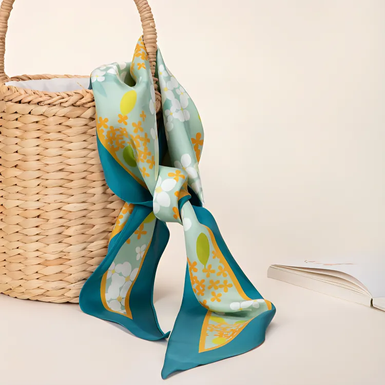 SUZHOU MUSEUM Mulberry Silk Scarves Women's Green/Yellow-3