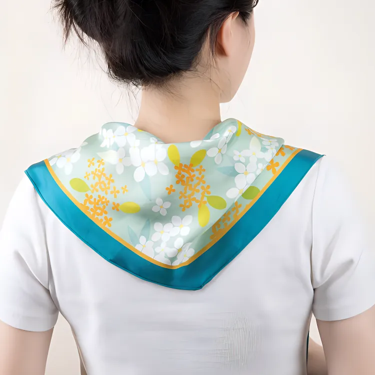 SUZHOU MUSEUM Mulberry Silk Scarves Women's Green/Yellow-4