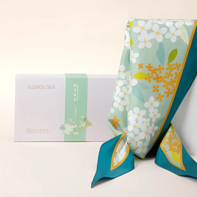 SUZHOU MUSEUM Mulberry Silk Scarves Women's Green/Yellow-5