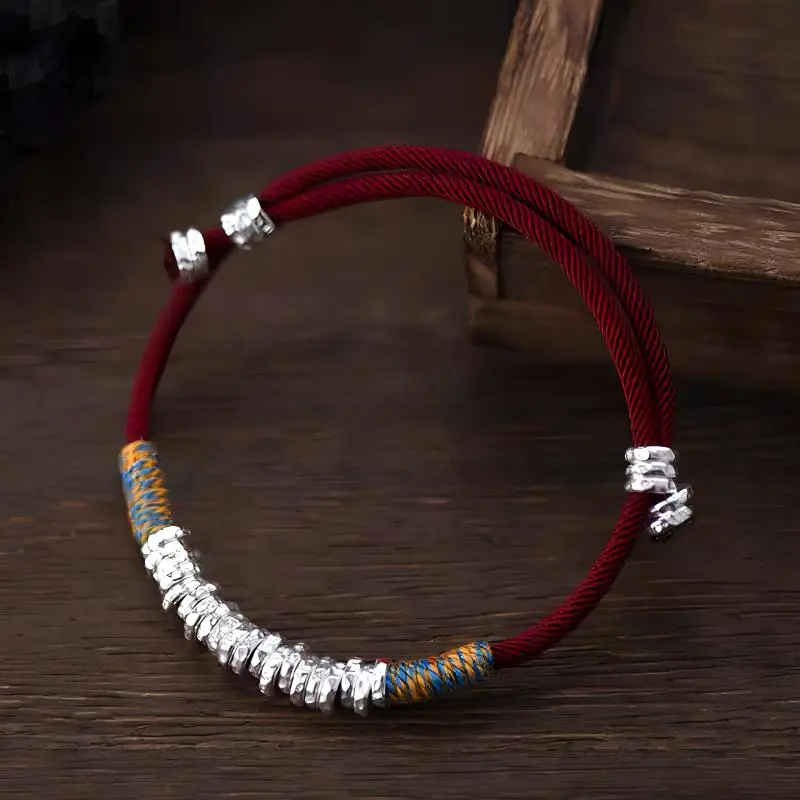 Old Qingyun Silver Building 999 Fine Silver Bracelets Unisex-1