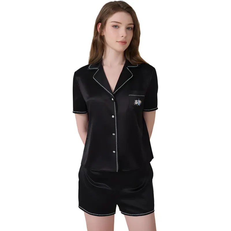 SILKY MIRACLE Pajama Set Women's Sparkling Black-2