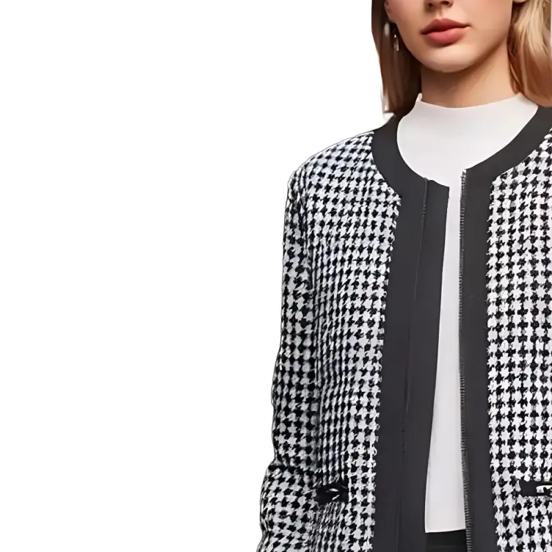 DIOR Houndstooth Zip Up Jacket-5