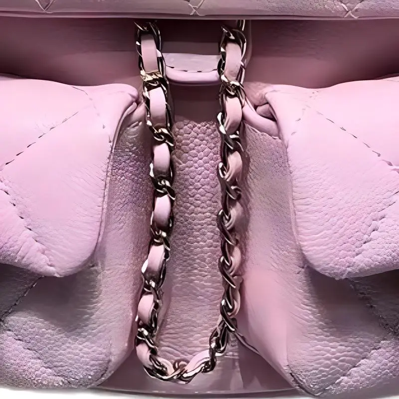 CHANEL Litchi Grain Cow Leather Backpack Trumpets Women's Pink-2