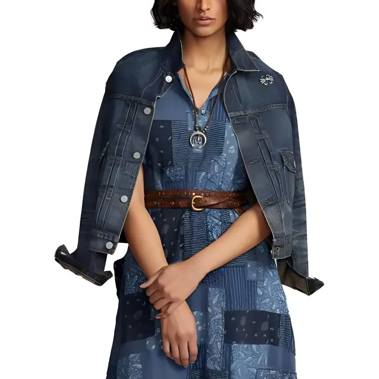 Polo Ralph Lauren Hattie Patchwork Midi Dress-4