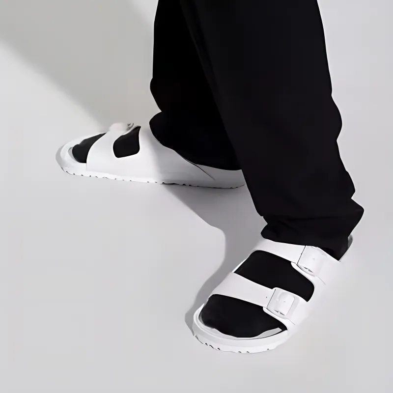 Birkenstock Abrasion Resistant Slide Slippers Men's White-4