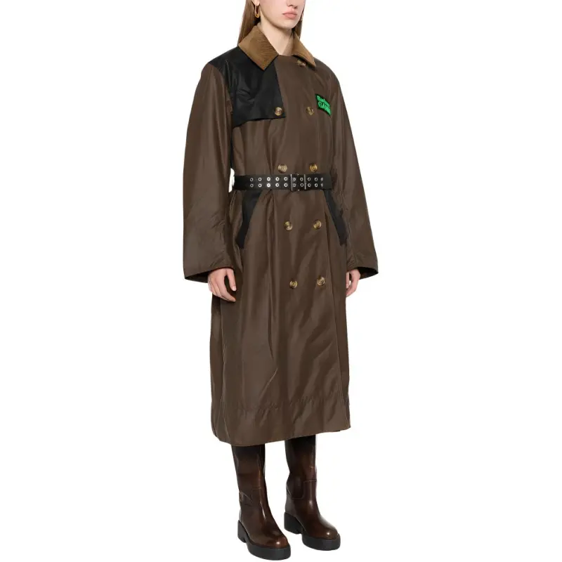 BARBOUR X Ganni Waxed Trench Coat-3