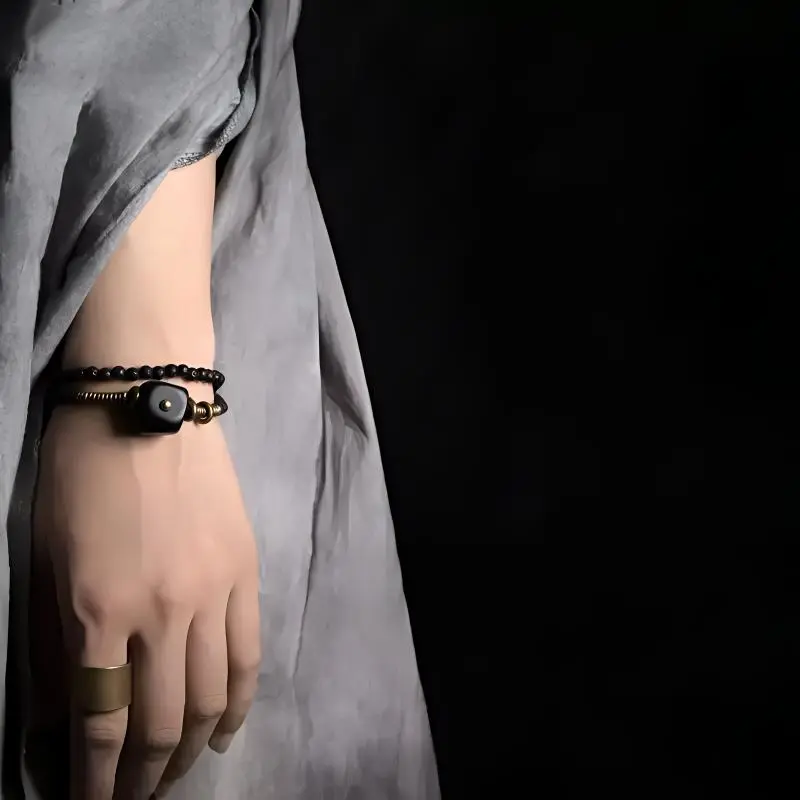 MUXIANG Ebony Wooden Bracelets Unisex-2