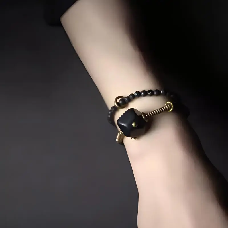 MUXIANG Ebony Wooden Bracelets Unisex-1