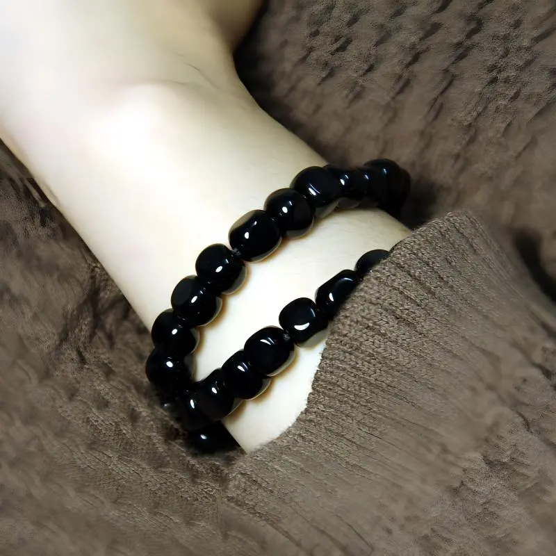 MUXIANG Obsidian Jade Bracelets Unisex-1