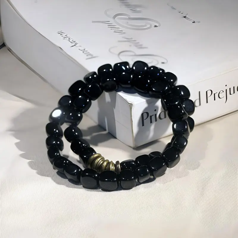 MUXIANG Obsidian Jade Bracelets Unisex-3