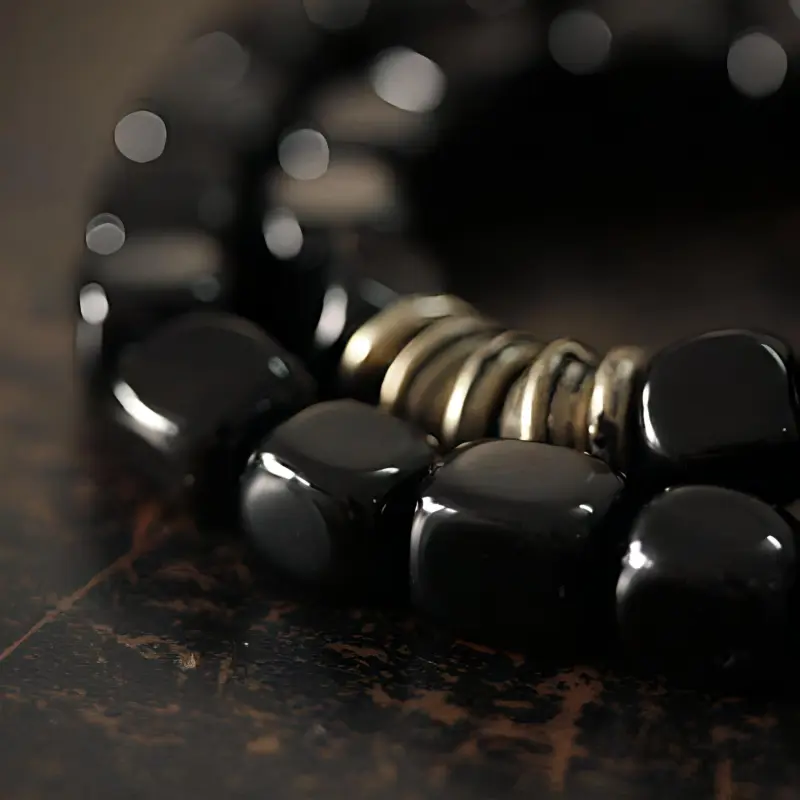 MUXIANG Obsidian Jade Bracelets Unisex-4