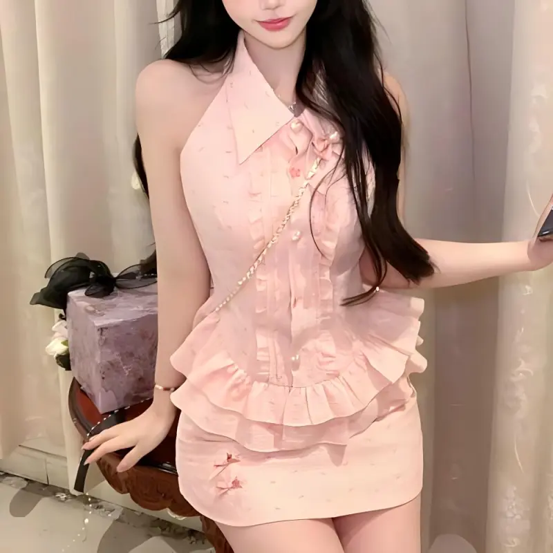 Skirt Set Women's Pink Single Item-2
