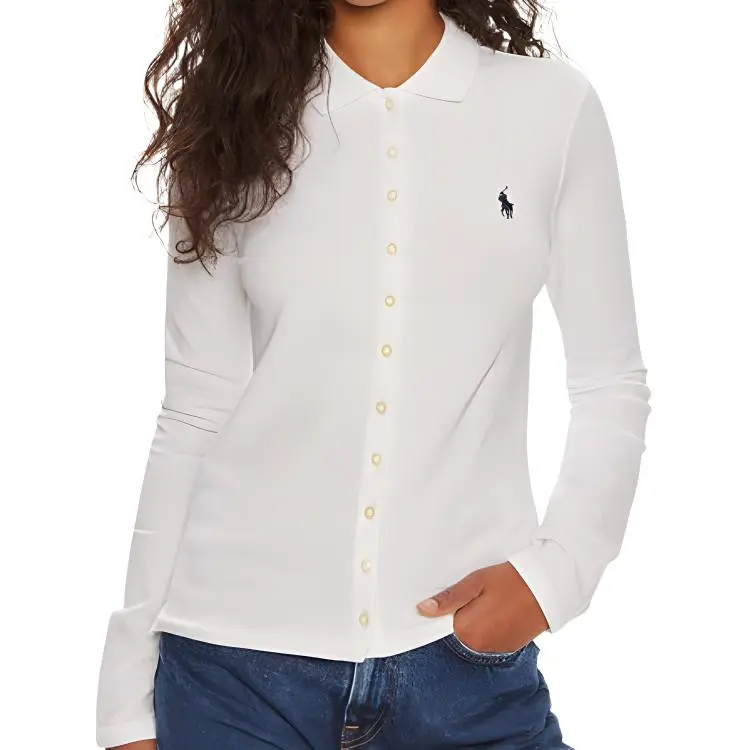 Polo Ralph Lauren Long Sleeve Polo Shirt White-3