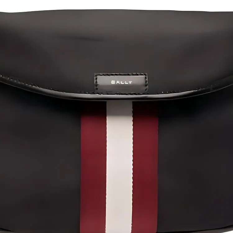 BALLY Fabric Shoulder Bag, Crossbody Bag Men's Black-4