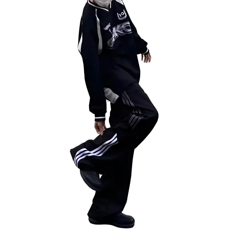 TESTUNG Casual Pants Unisex Black-9