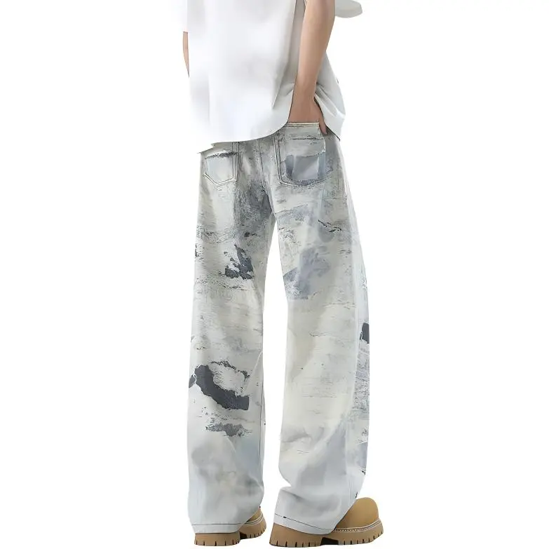 Warrior Huichao Riding The Wind Collection Jeans Unisex Light Blue-2