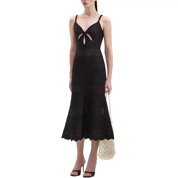 Self portrait Slip Dresses Women's Classic Black-1
