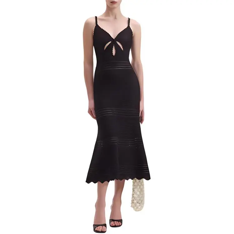 Self portrait Slip Dresses Women's Classic Black-2