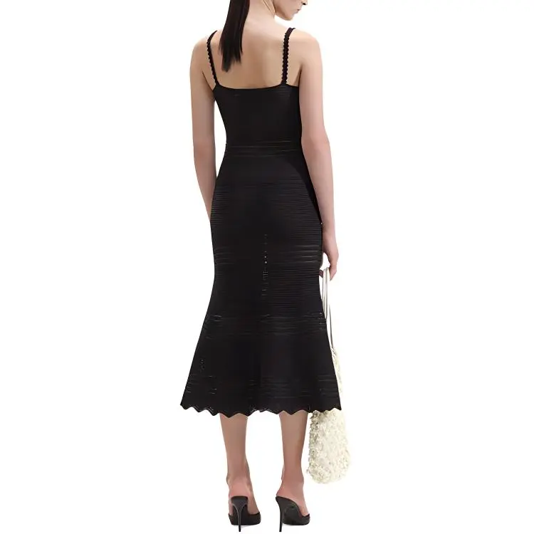 Self portrait Slip Dresses Women's Classic Black-3