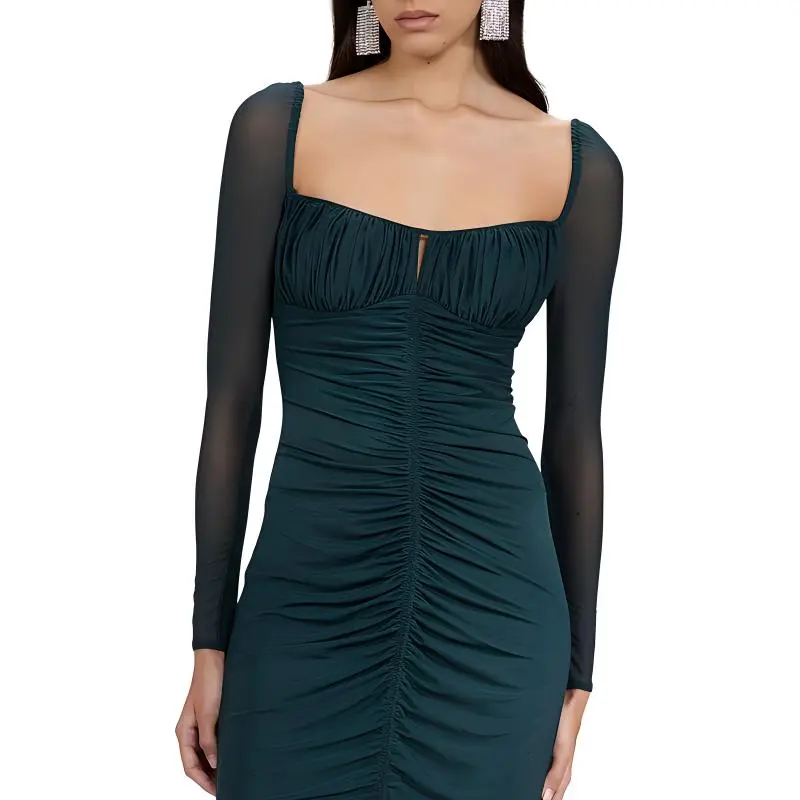 Self portrait Long Sleeved Dresses Women's Graphite Blue-3