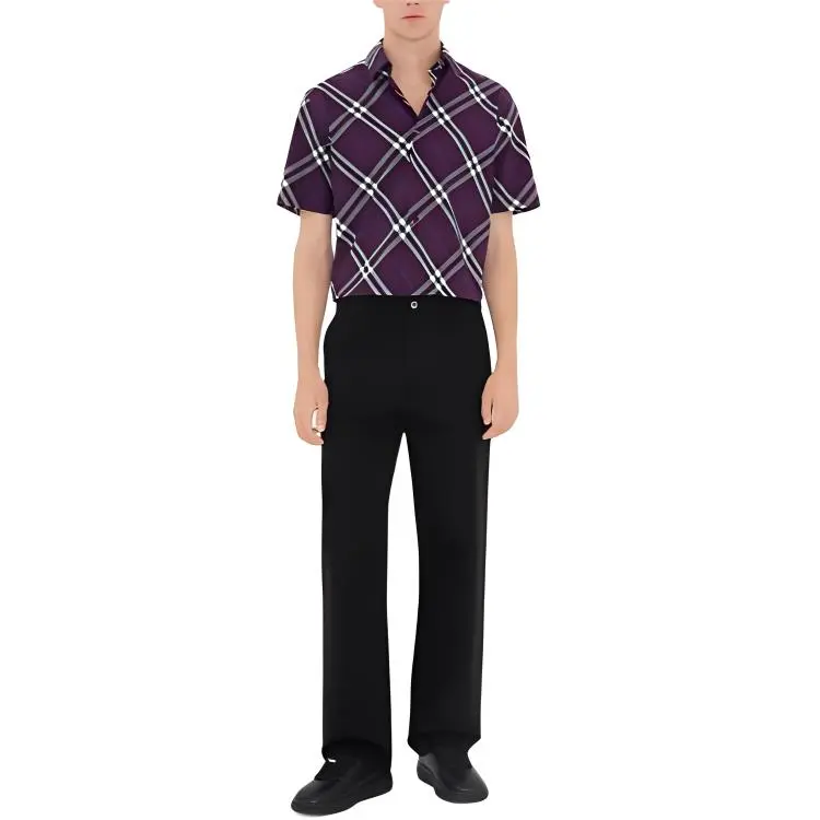 Burberry Check Pattern Short Sleeved Shirt-1