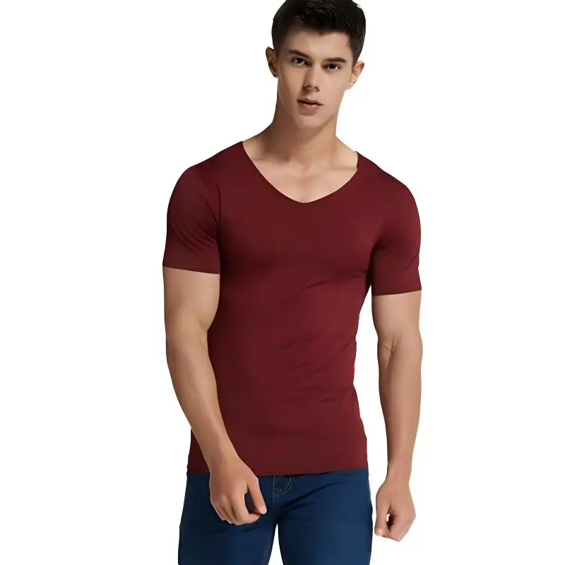 Cotton Gene Undershirt Men's Burgundy-1