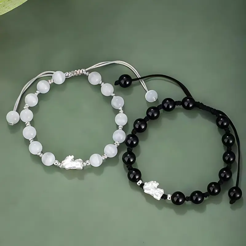 HELA DE HAI Glass Cat Eye Bracelets Unisex-8