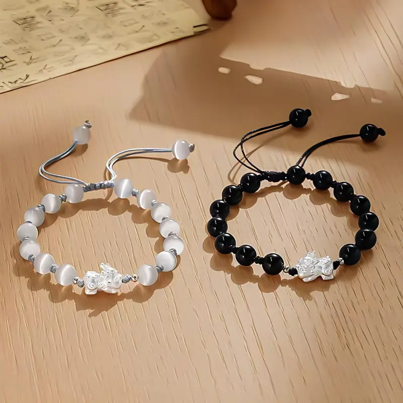 HELA DE HAI Glass Cat Eye Bracelets Unisex-9
