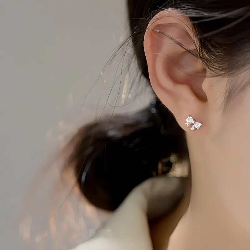 FBRUE 999 Fine Silver Stud Earrings Women's-5
