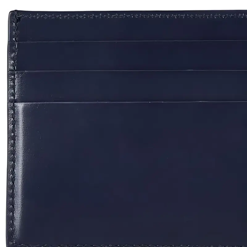 FERRAGAMO Calfskin Card Holder Men's Blue-4