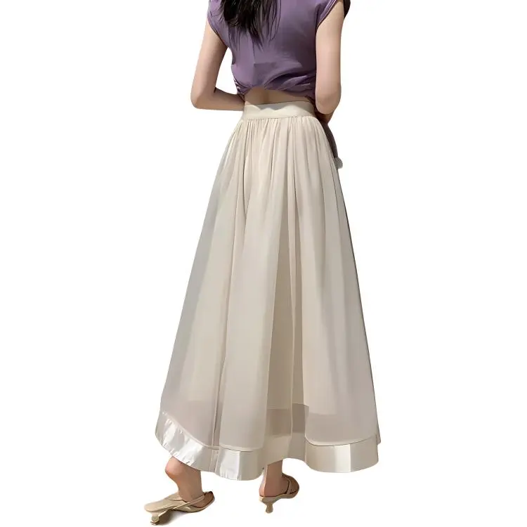 HTHK Casual Long Skirt Women's Khaki-1