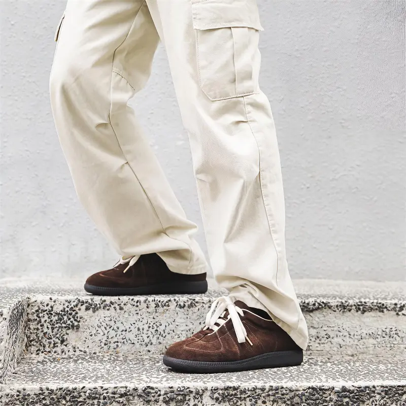 PAVEA Breathable Low Top Skateboard Shoes Men's Brown-4