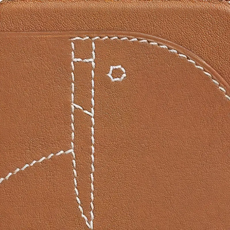 HERMES Magsafe Swift Leather Card Holder Unisex Gold-3