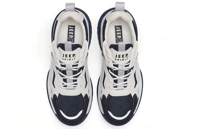 JEEP SPIRIT Slip Resistant, Abrasion Resistant, Breathable, Impact Resistant Low Top Outdoor Shoes Men's White Blue-3