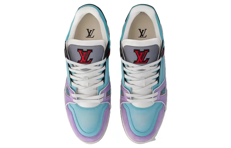 LOUIS VUITTON Trainer Low Top Skateboard Shoes Men's Blue-2