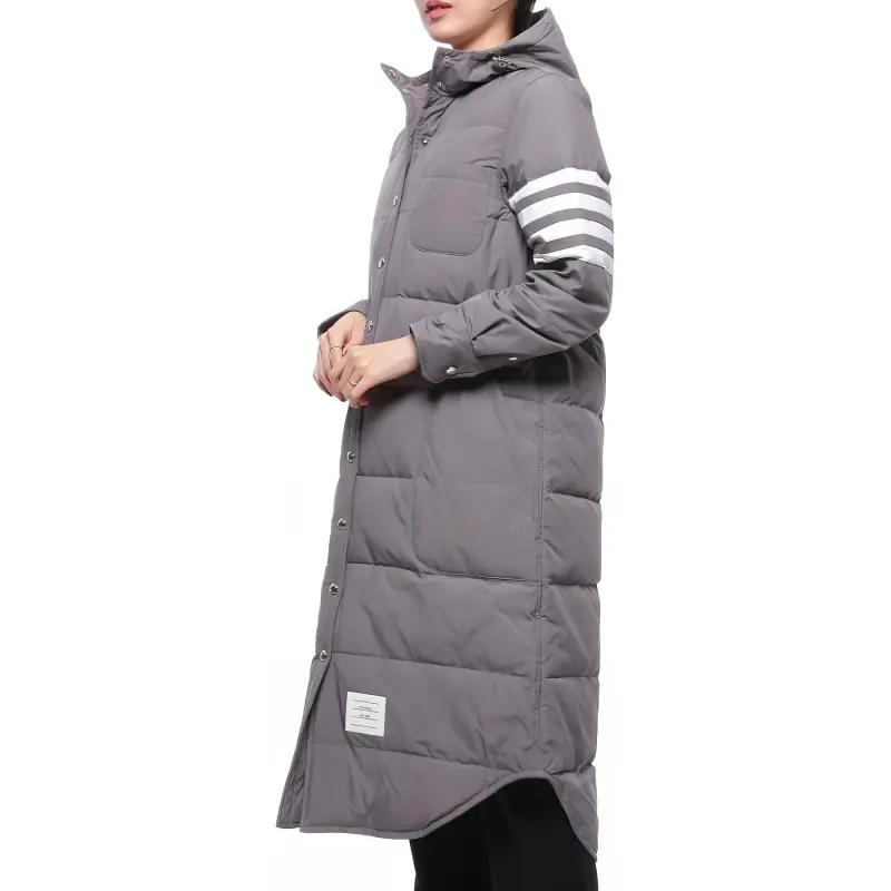 THOM BROWNE 4 Bar Striped Padded Long Coat-3