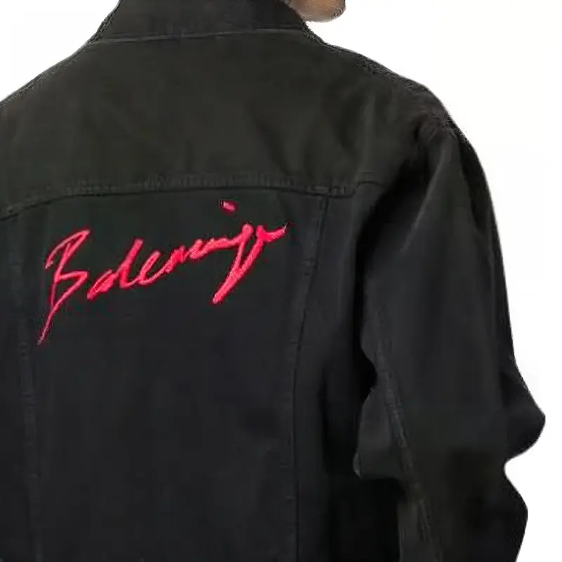 Balenciaga SS23 Denim Jacket Regular Fit Men's Black-5