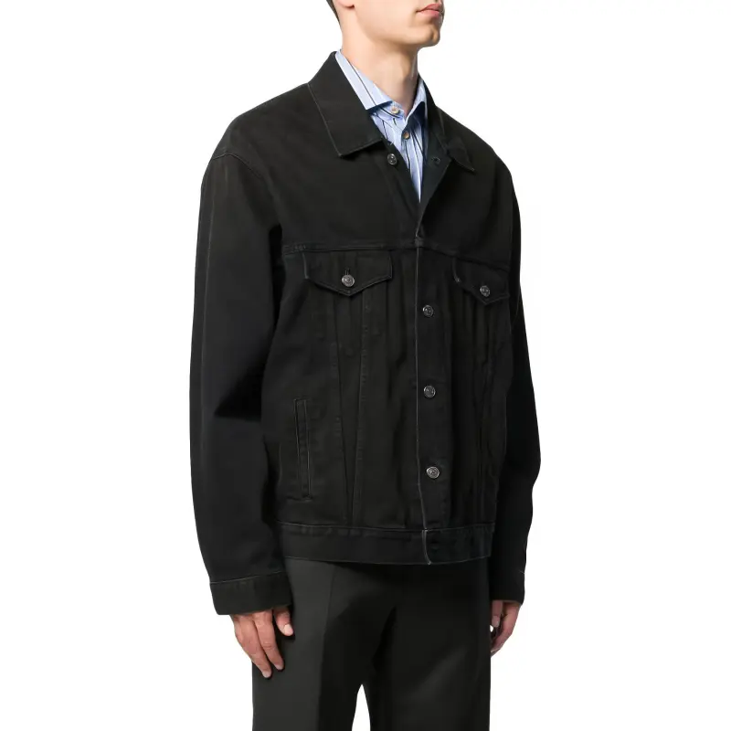 Balenciaga SS23 Denim Jacket Regular Fit Men's Black-3