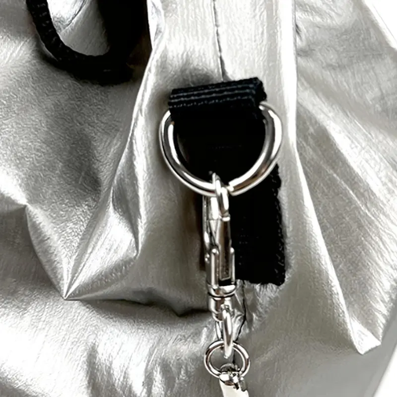 EDT Woolen Drawstring Bucket Bag Shoulder Bag Crossbody Bag Handbag Small Size Unisex Silver-5
