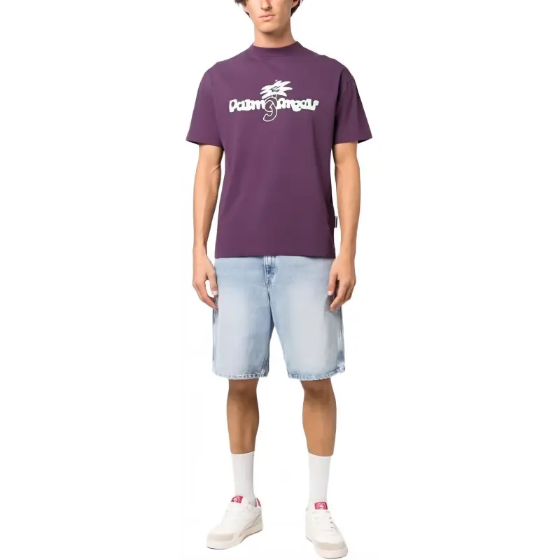 PALM ANGELS Logo-print Organic Cotton T-shirt-3