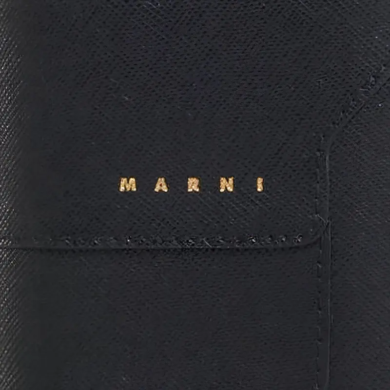 MARNI Saffiano Calfskin Wallet Card Holder Card Holder Women's Black-4