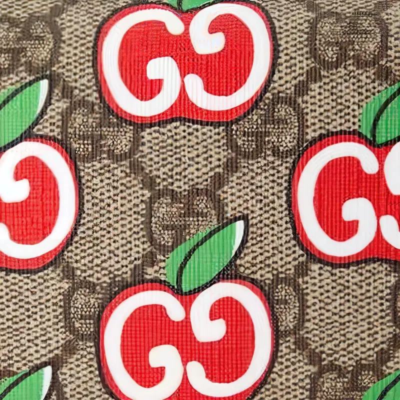 GUCCI Valentine's Day Collection Canvas With Leather Card Holder, Wallet Women's Ebony/Red-5