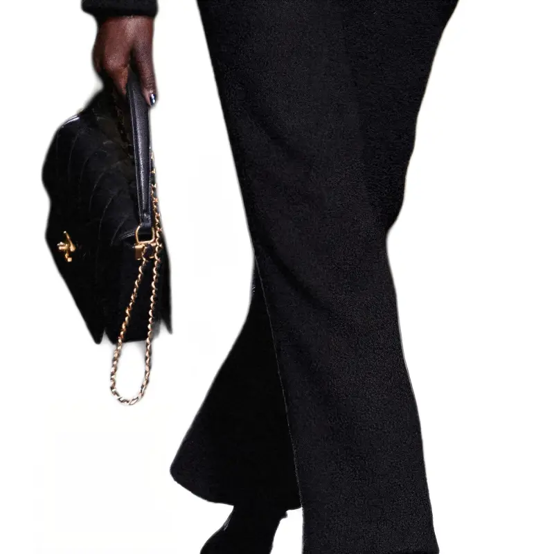 CHANEL Casual Pants Women's Black-4